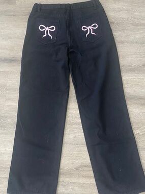 Teen 15Y Black Jeans (Bow Embroidery)